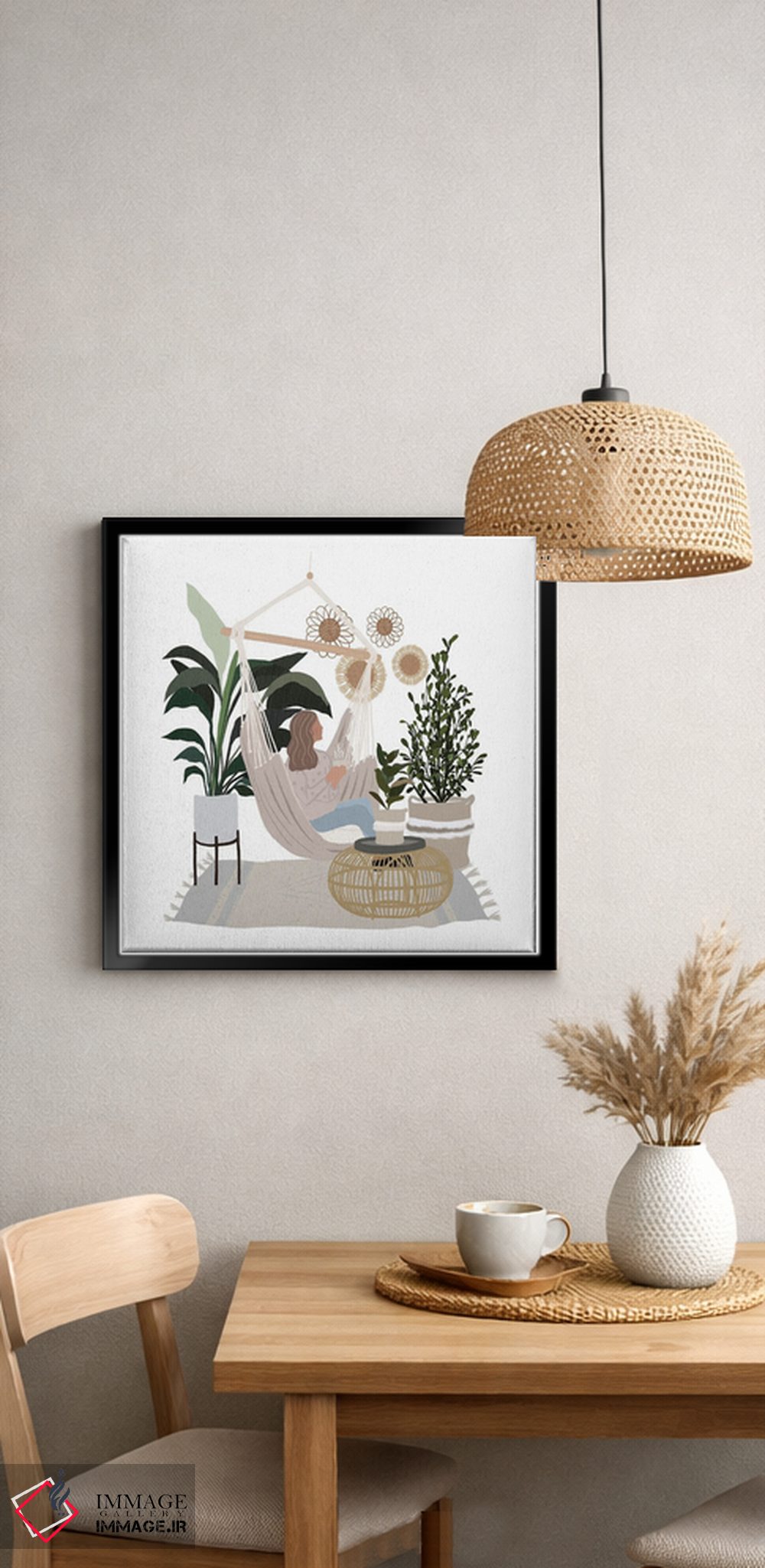 تابلو دکوراتیو خانم گیاه دوست اثر لیا استراتسما - D5B