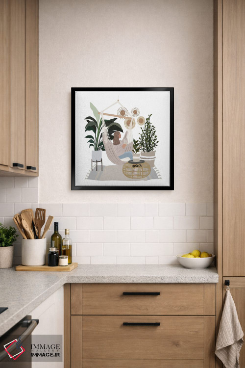 تابلو دکوراتیو خانم گیاه دوست اثر لیا استراتسما - D6B