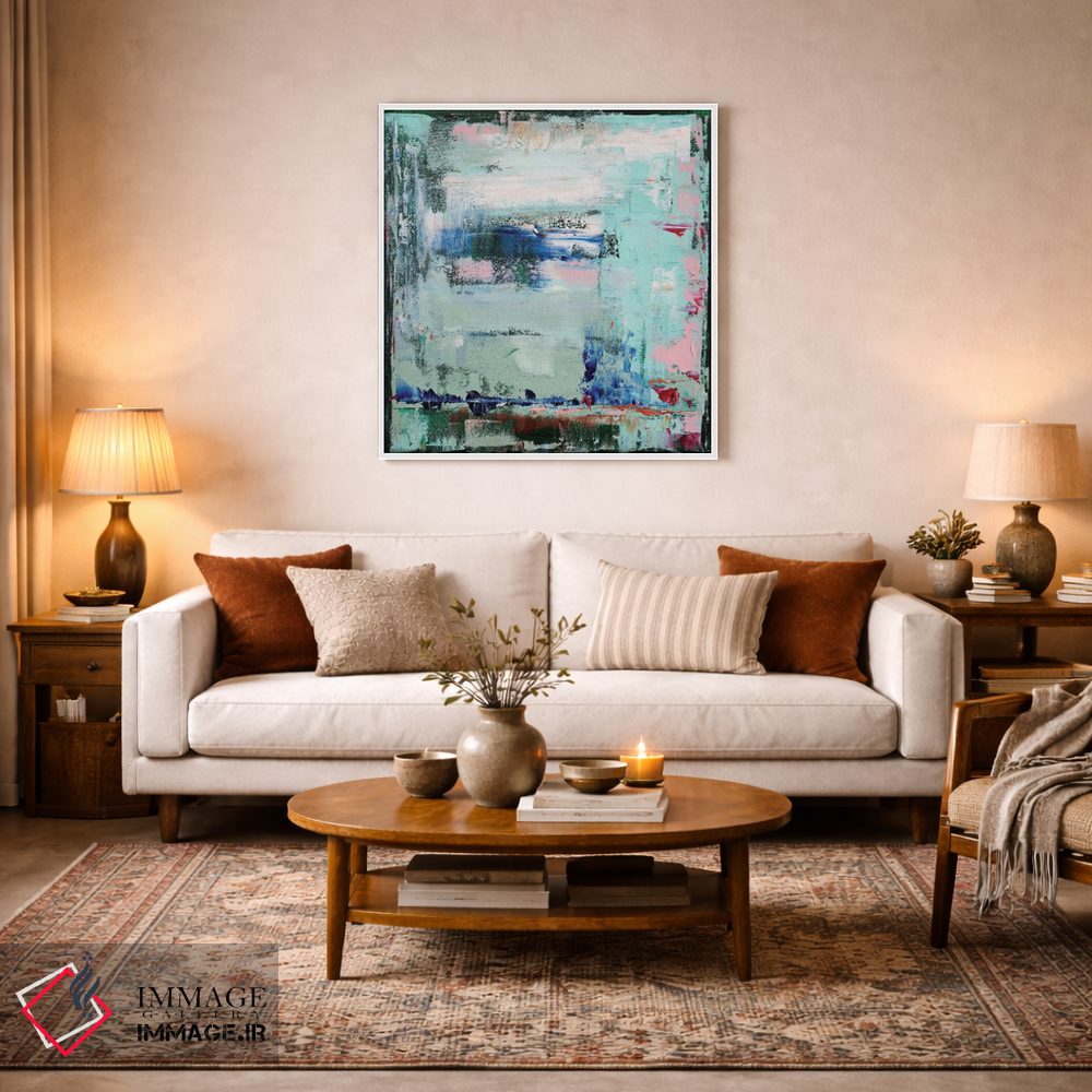 تابلو انتزاعی خیال پردازی در زمرد اثر شالیمار لگاسپی - D1W