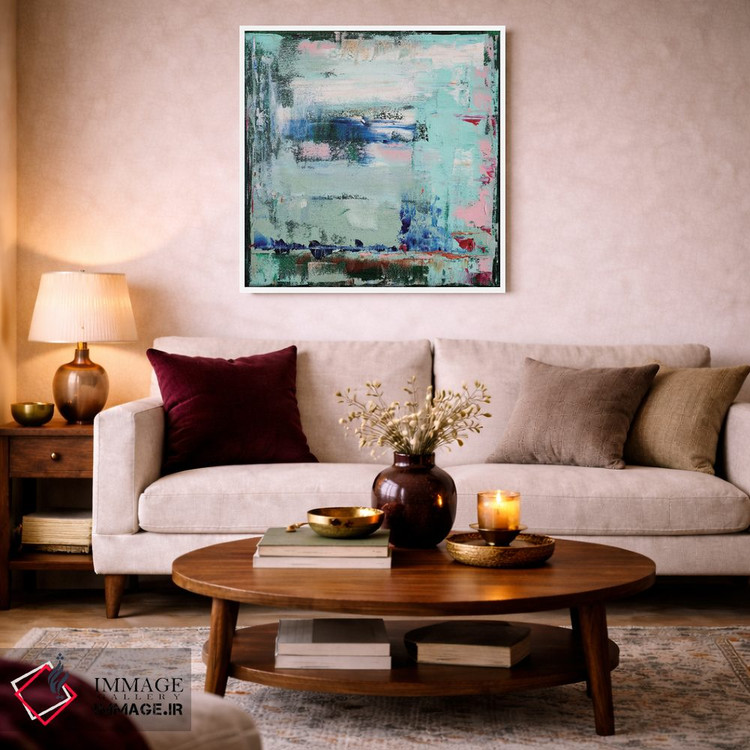 تابلو انتزاعی خیال پردازی در زمرد اثر شالیمار لگاسپی - D3W