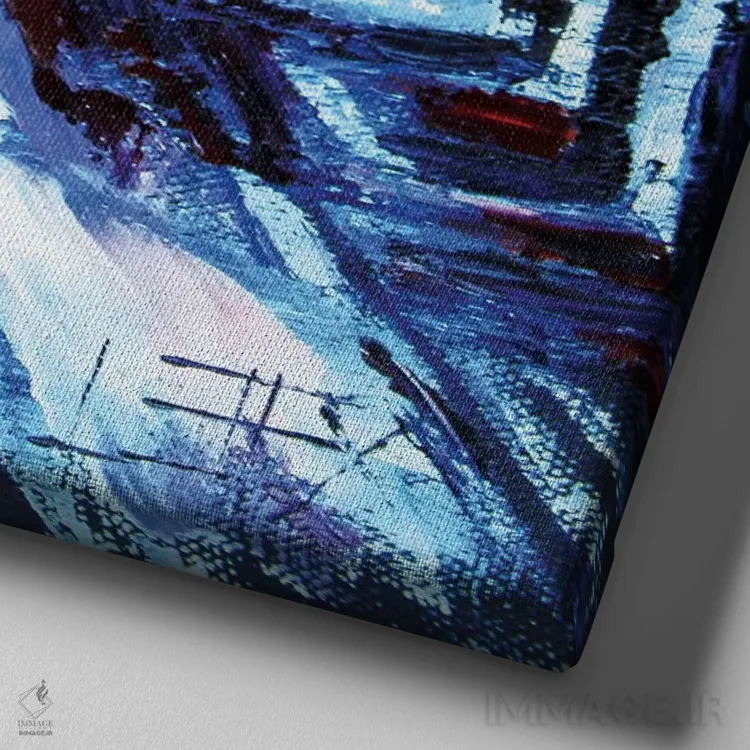 تابلو دکوراتیو گیلاس سان فرانسیسکو اثر لیزا الی - نمای نزدیک بافت بوم