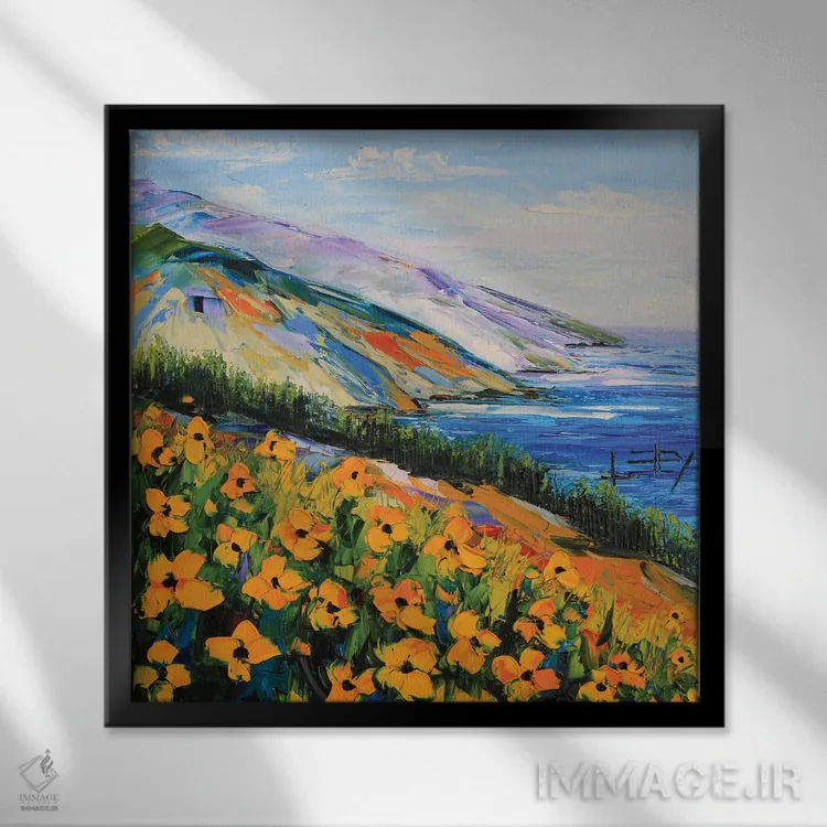 تابلو دکوراتیو به سوی جنوب، بیگ سور اثر لیزا الی - نمای قابدار مشکی