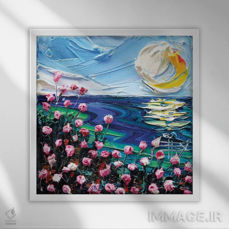 تابلو دکوراتیو زمانی در مانتری اثر لیزا الی - نمای قابدار سفید