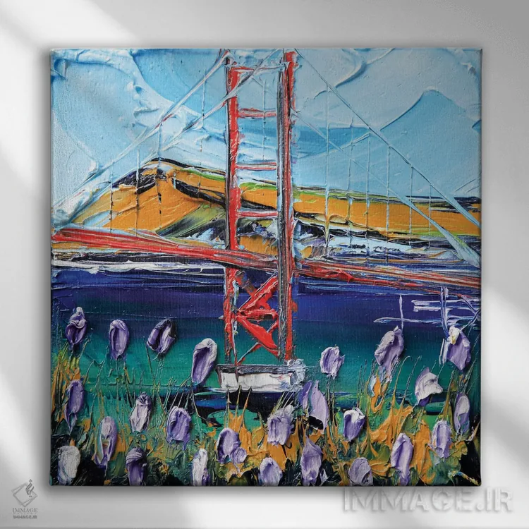 تابلو دکوراتیو به سوی پل گلدن گیت اثر لیزا الی - نمای روبهرو روی دیوار