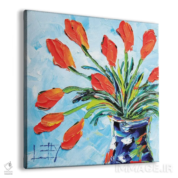 تابلو دکوراتیو لاله ها اثر لیزا الی - نمای پرسپکتیو محصول