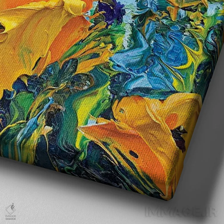 تابلو دکوراتیو شادی ناب اثر لیزا الی - نمای نزدیک بافت بوم