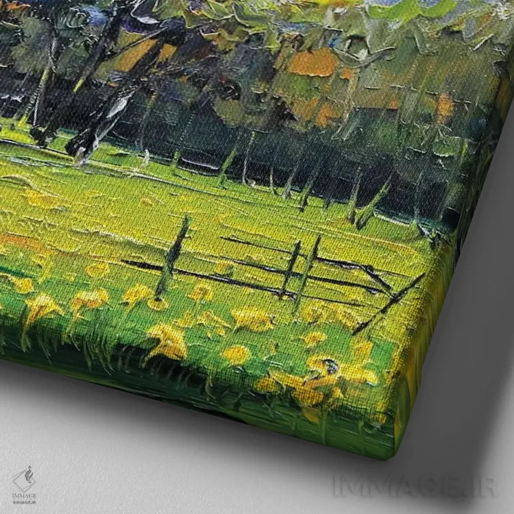 تابلو دکوراتیو یوسمیتی اثر لیزا الی - نمای نزدیک بافت بوم