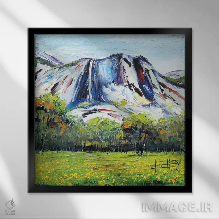 تابلو دکوراتیو یوسمیتی اثر لیزا الی - نمای قابدار مشکی