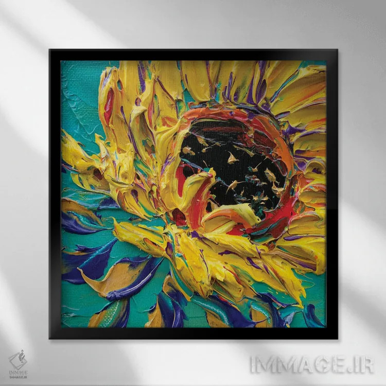 تابلو انتزاعی به سادگی ون گوگ اثر لیزا الی - نمای قابدار مشکی