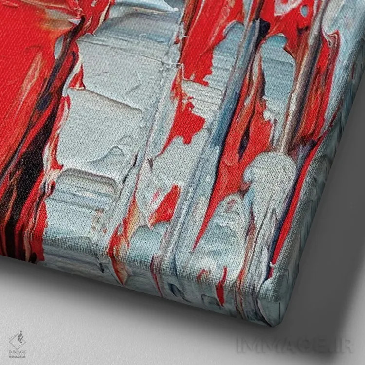 تابلو انتزاعی انتزاعی از پل گلدن گیت اثر لیزا الی - نمای نزدیک بافت بوم