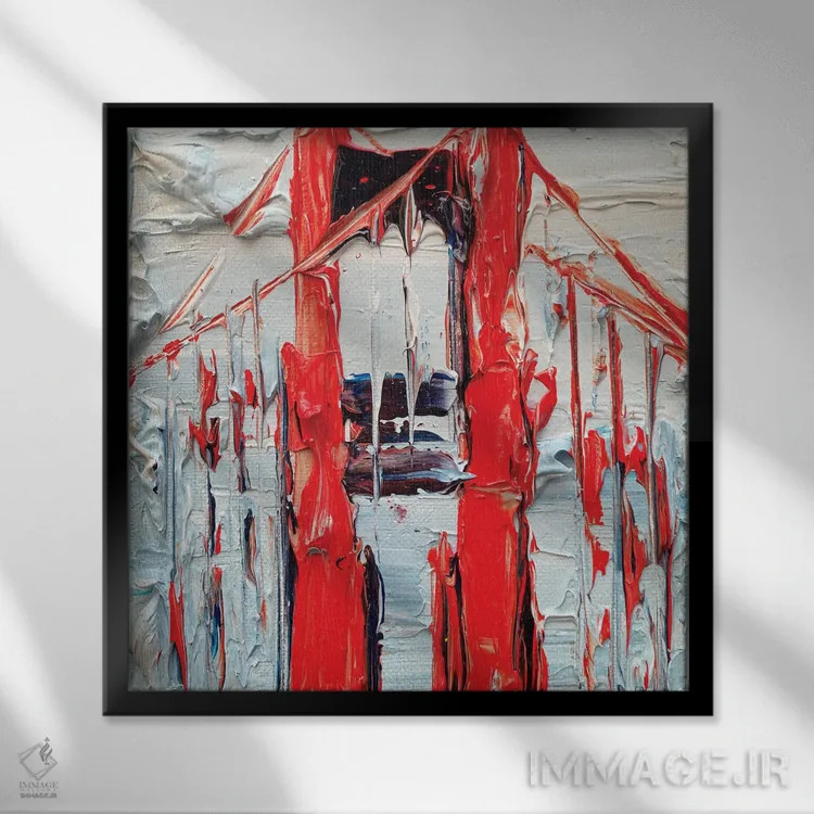 تابلو انتزاعی انتزاعی از پل گلدن گیت اثر لیزا الی - نمای قابدار مشکی