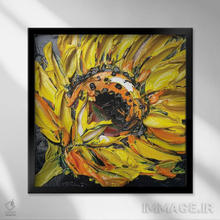 تابلو دکوراتیو شبانه ون گوگ اثر لیزا الی - نمای قابدار مشکی