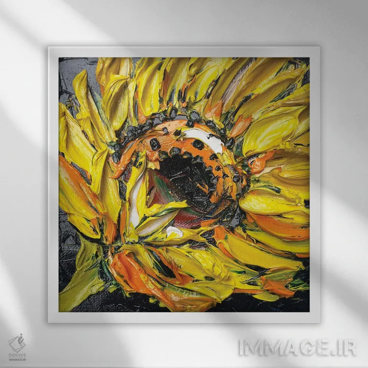 تابلو دکوراتیو شبانه ون گوگ اثر لیزا الی - نمای قابدار سفید