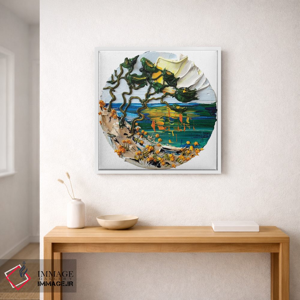 تابلو دکوراتیو آفتاب درخت سرو اثر لیزا الی - D1W