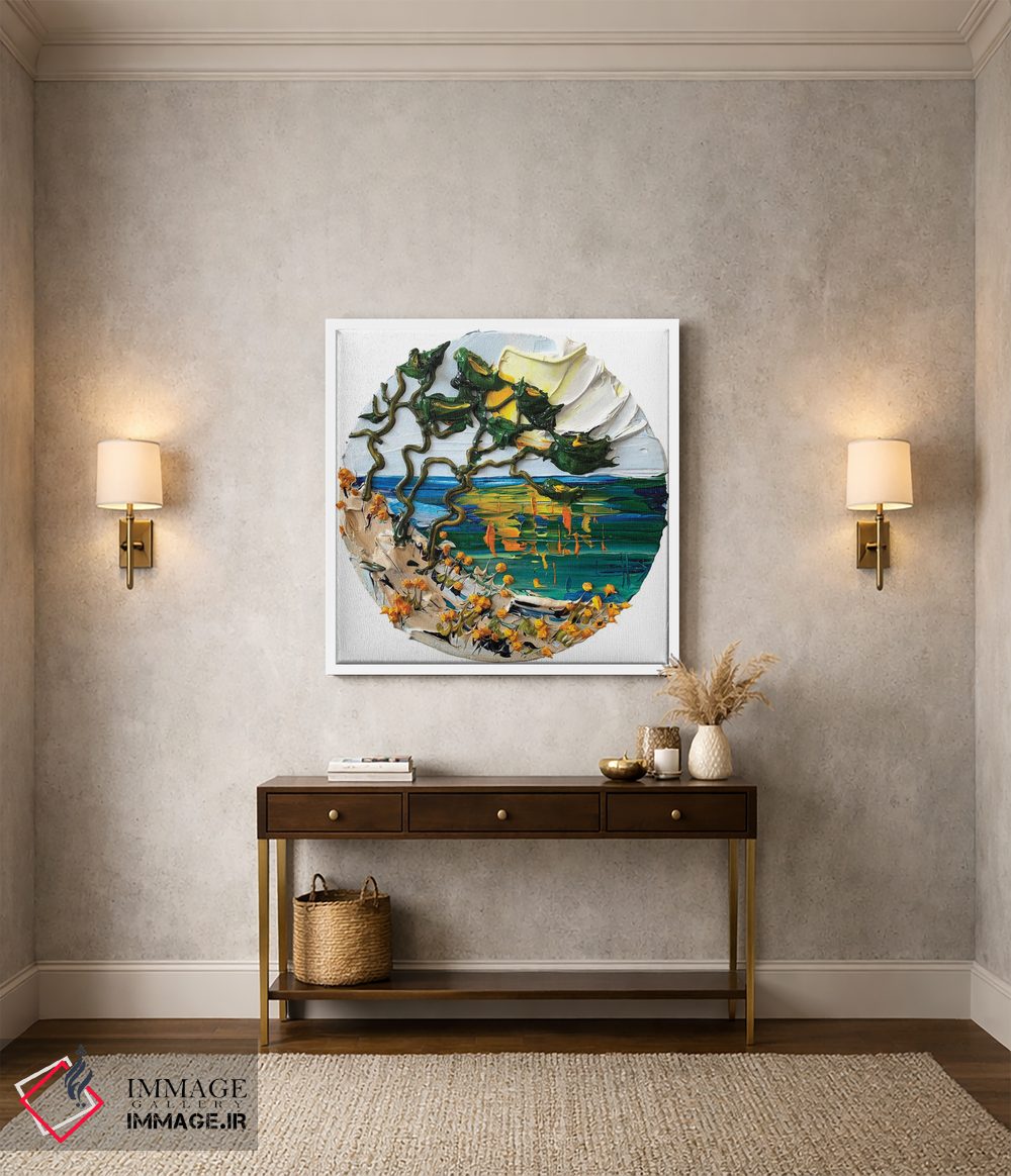 تابلو دکوراتیو آفتاب درخت سرو اثر لیزا الی - D3W