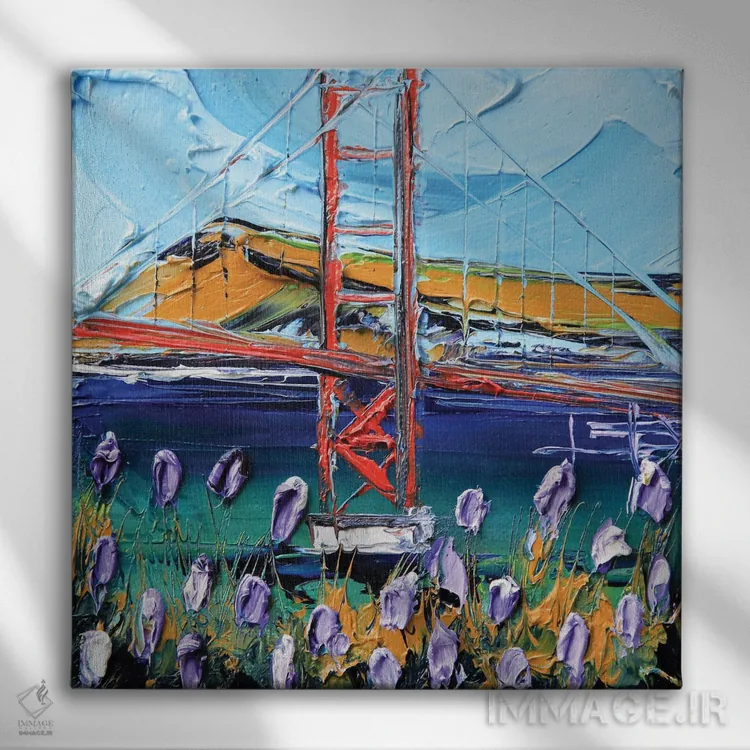 تابلو دکوراتیو به سوی گلدن گیت اثر لیزا الی - نمای روبهرو روی دیوار