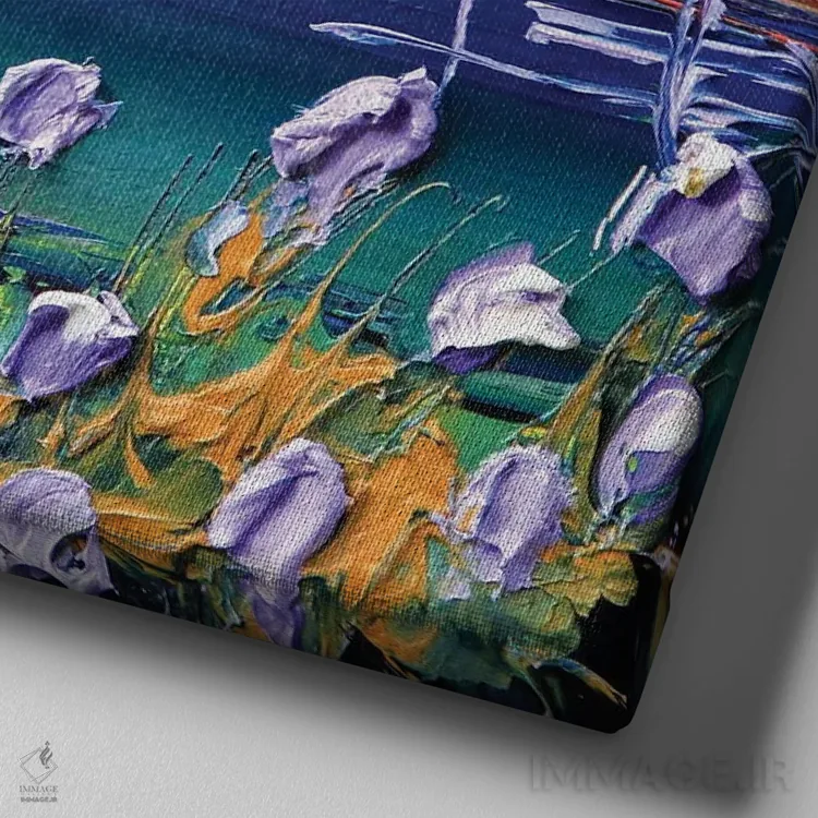 تابلو دکوراتیو به سوی گلدن گیت اثر لیزا الی - نمای نزدیک بافت بوم