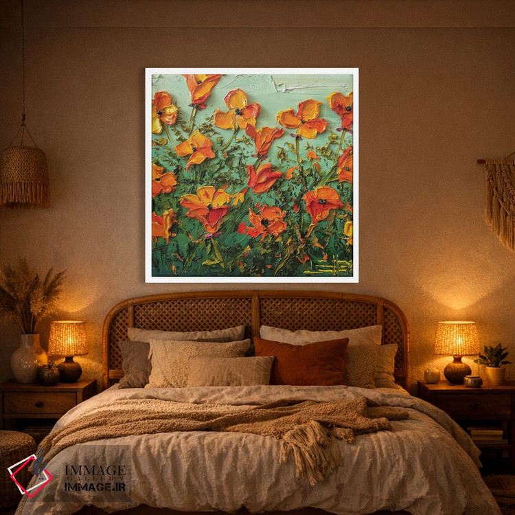 تابلو دکوراتیو شکوفه های شقایق اثر لیزا الی - D1W