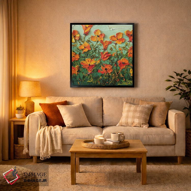 تابلو دکوراتیو شکوفه های شقایق اثر لیزا الی - D4B