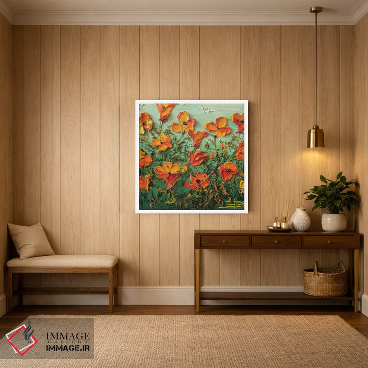 تابلو دکوراتیو شکوفه های شقایق اثر لیزا الی - D3W