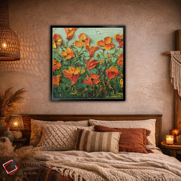 تابلو دکوراتیو شکوفه های شقایق اثر لیزا الی - D2B