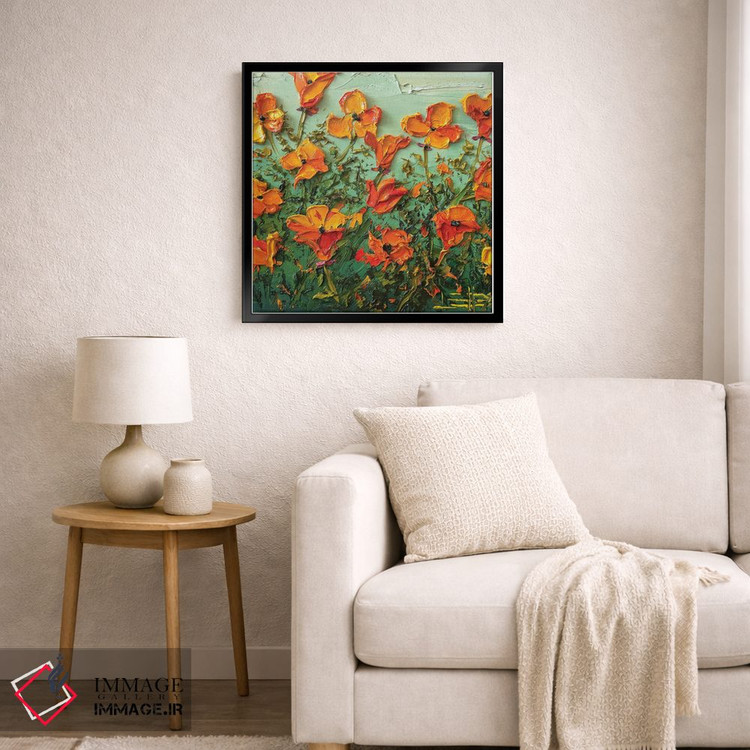 تابلو دکوراتیو شکوفه های شقایق اثر لیزا الی - D6B