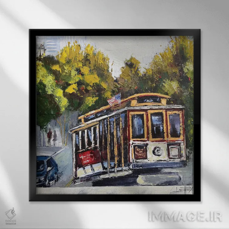 تابلو دکوراتیو یک عصر در سان فرانسیسکو اثر لیزا الی - نمای قابدار مشکی