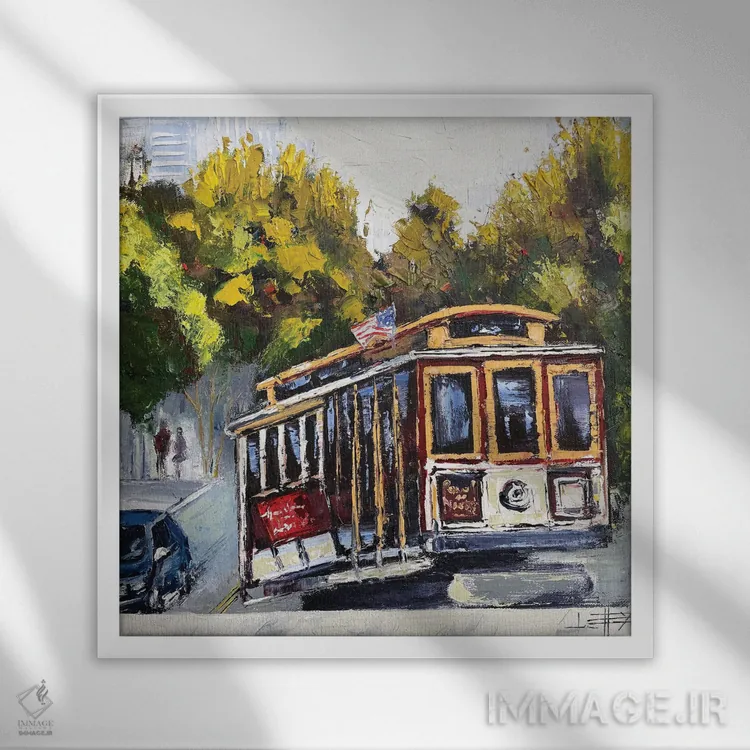تابلو دکوراتیو یک عصر در سان فرانسیسکو اثر لیزا الی - نمای قابدار سفید