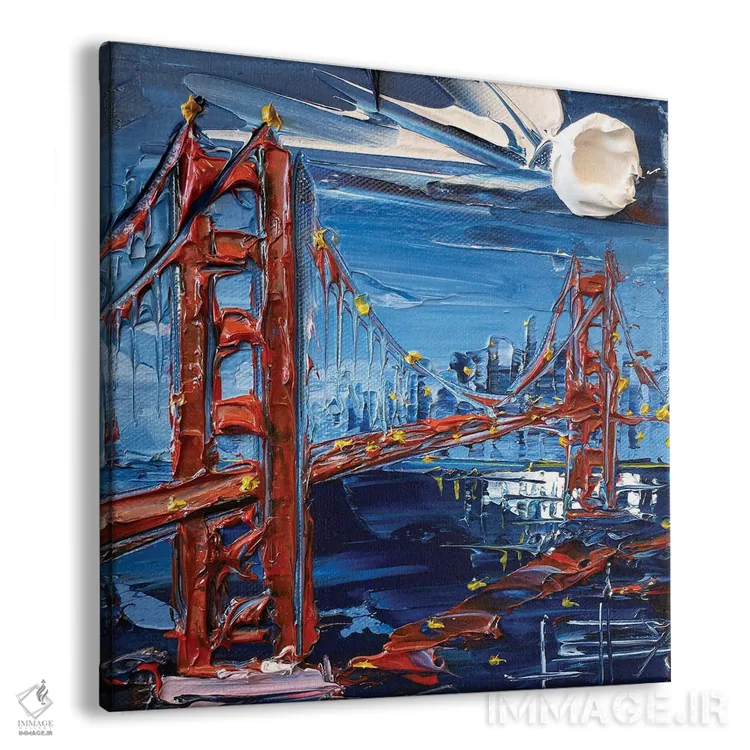 تابلو دکوراتیو غروب سان فرانسیسکو اثر لیزا الی - نمای پرسپکتیو محصول