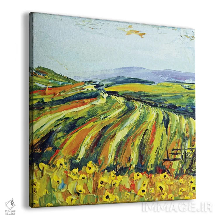 تابلو دکوراتیو باغ تاک ساکسوم پاسو روبلز با شقایق های کالیفرنیا اثر لیزا الی - نمای پرسپکتیو محصول