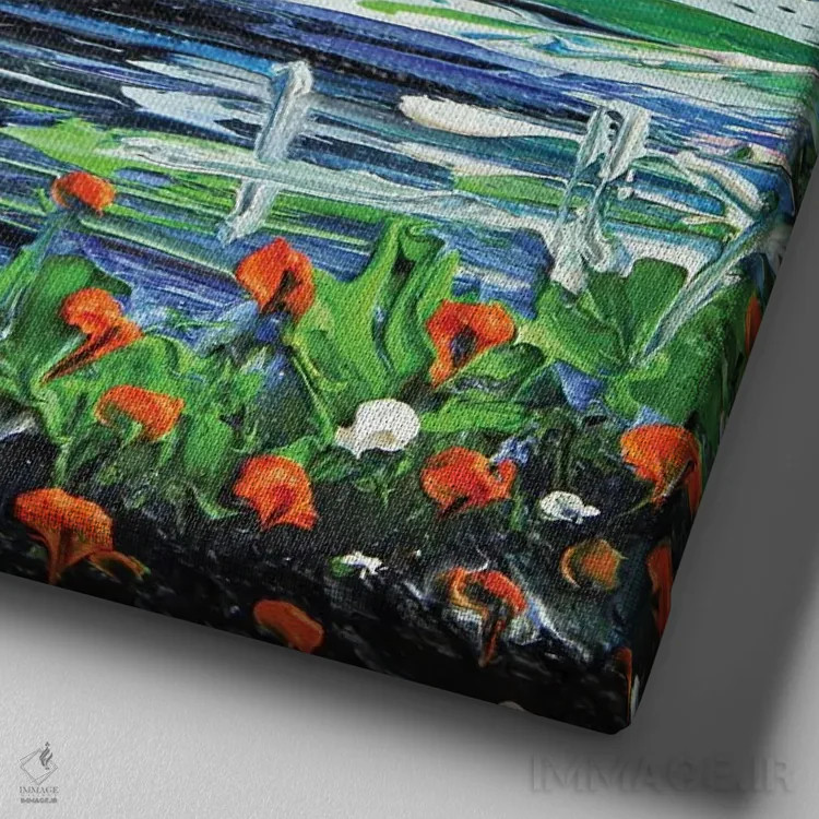 تابلو دکوراتیو قایق بادبانی مونتری اثر لیزا الی - نمای نزدیک بافت بوم