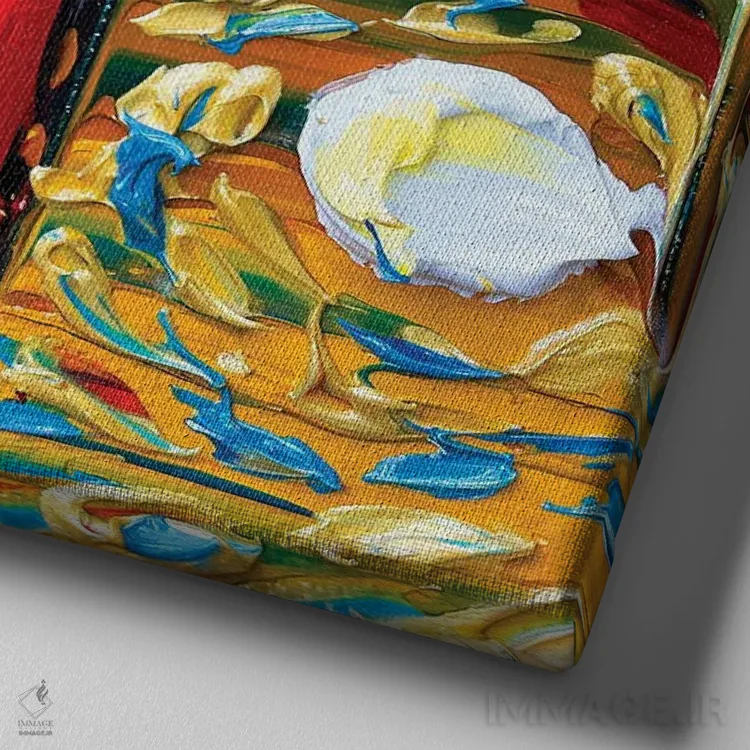 تابلو دکوراتیو آسمان های گلدن گیت اثر لیزا الی - نمای نزدیک بافت بوم