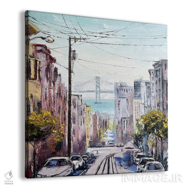 تابلو دکوراتیو نمایی از سان فرانسیسکو اثر لیزا الی - نمای پرسپکتیو محصول