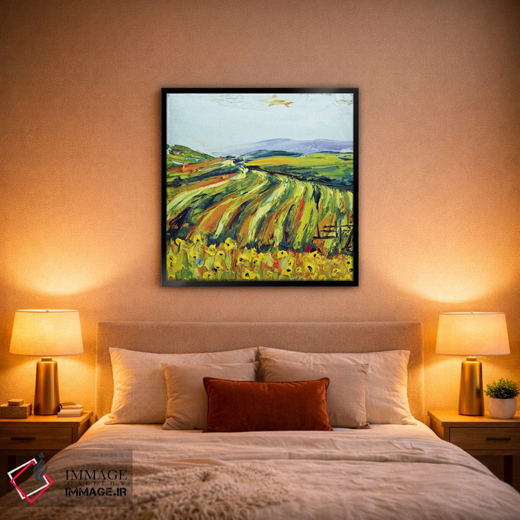 تابلو دکوراتیو باغ تاک ساکسوم پاسو روبلز با شقایق های کالیفرنیا اثر لیزا الی - D1B