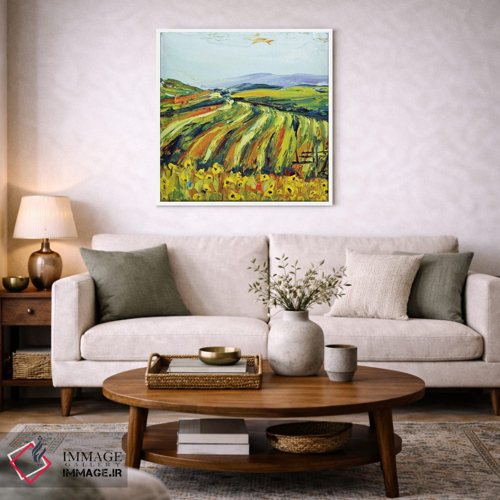 تابلو دکوراتیو باغ تاک ساکسوم پاسو روبلز با شقایق های کالیفرنیا اثر لیزا الی - D3W