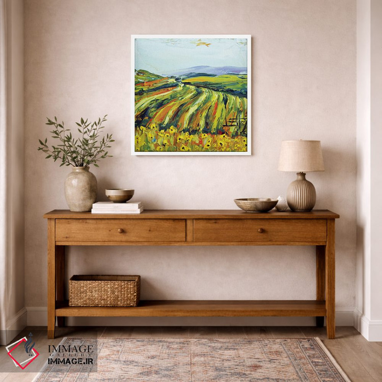 تابلو دکوراتیو باغ تاک ساکسوم پاسو روبلز با شقایق های کالیفرنیا اثر لیزا الی - D4W