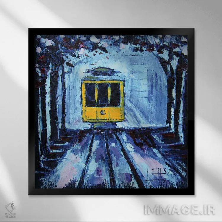 تابلو دکوراتیو شکوفه های گیلاس سان فرانسیسکو در بهار اثر لیزا الی - نمای قابدار مشکی