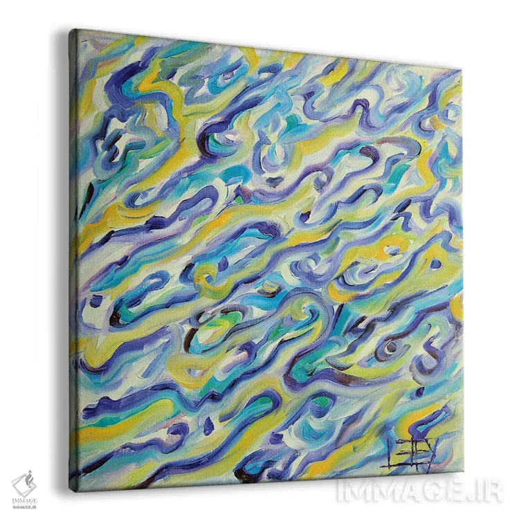 تابلو انتزاعی آبسترکت صدف آبالون پائوآ نیوزیلند اثر لیزا الی - نمای پرسپکتیو محصول