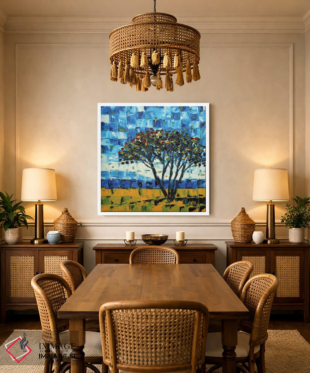 تابلو انتزاعی درخت پوهوکاکاوا نیوزیلند اثر لیزا الی - D2W