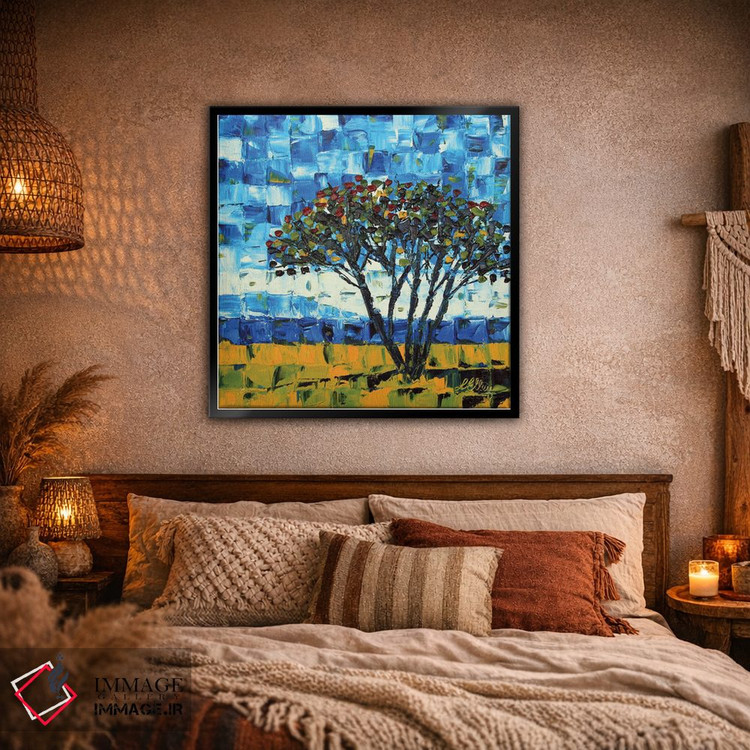 تابلو انتزاعی درخت پوهوکاکاوا نیوزیلند اثر لیزا الی - D1B