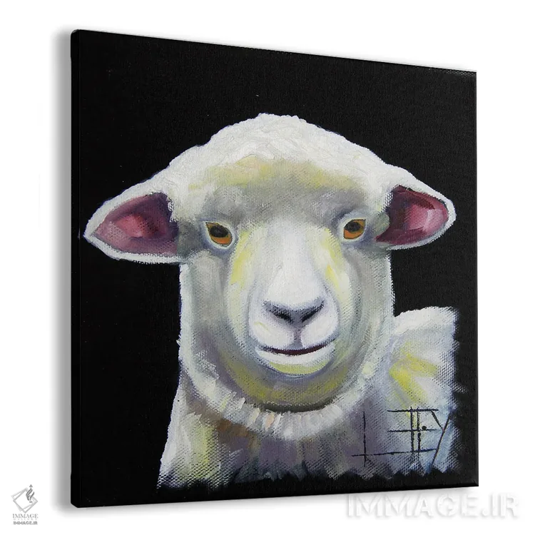 تابلو دکوراتیو بره نیوزیلند اثر لیزا الی - نمای پرسپکتیو محصول