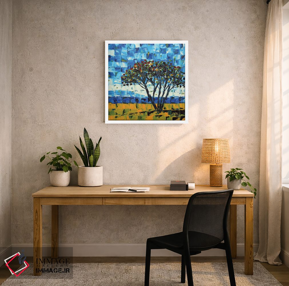 تابلو انتزاعی درخت پوهوکاکاوا نیوزیلند اثر لیزا الی - D4W