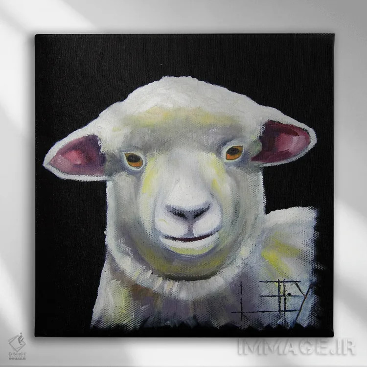 تابلو دکوراتیو بره نیوزیلند اثر لیزا الی - نمای روبهرو روی دیوار