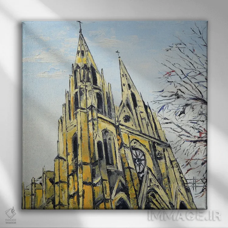 تابلو دکوراتیو کلیسا در بارسلونا اثر لیزا الی - نمای روبهرو روی دیوار