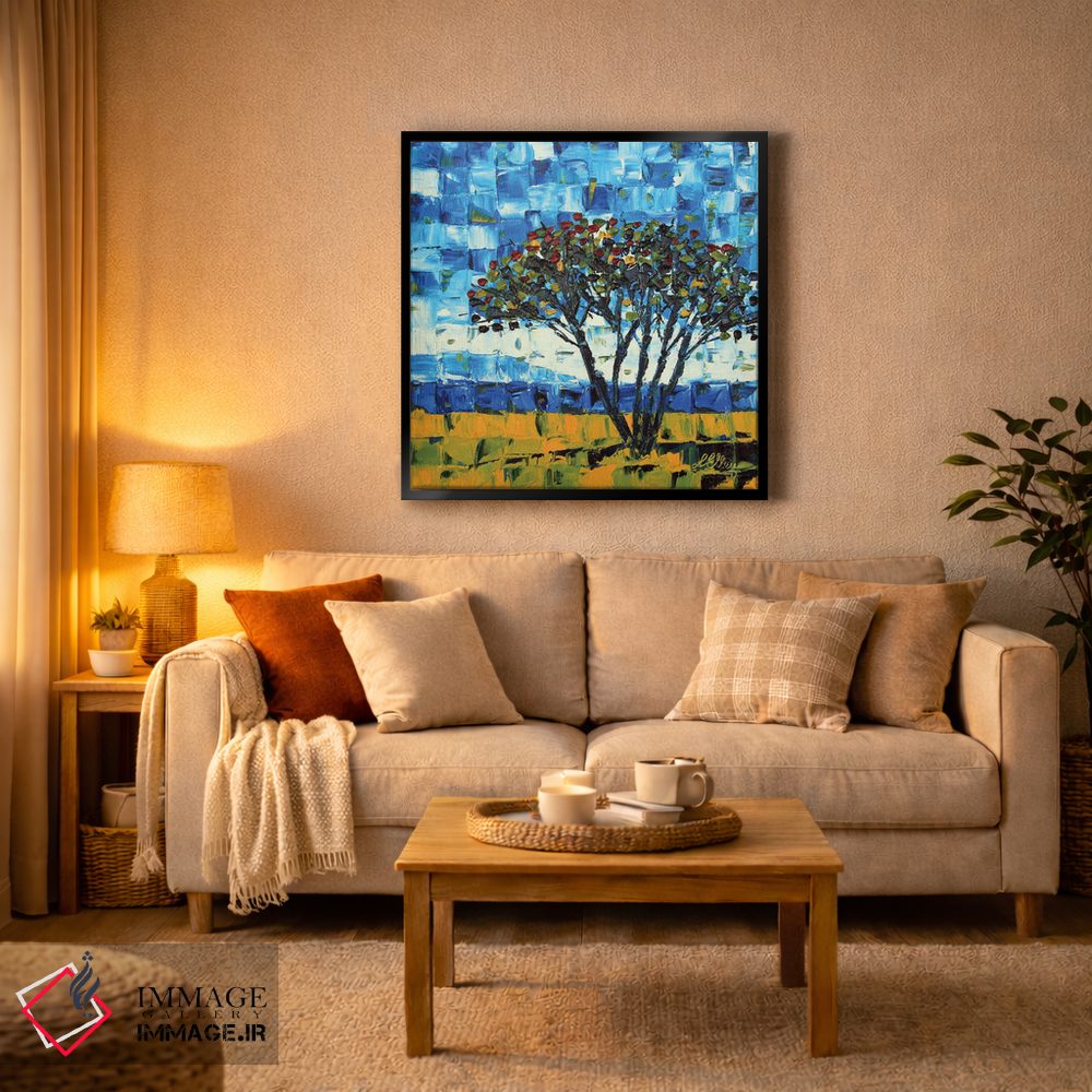 تابلو انتزاعی درخت پوهوکاکاوا نیوزیلند اثر لیزا الی - D3B