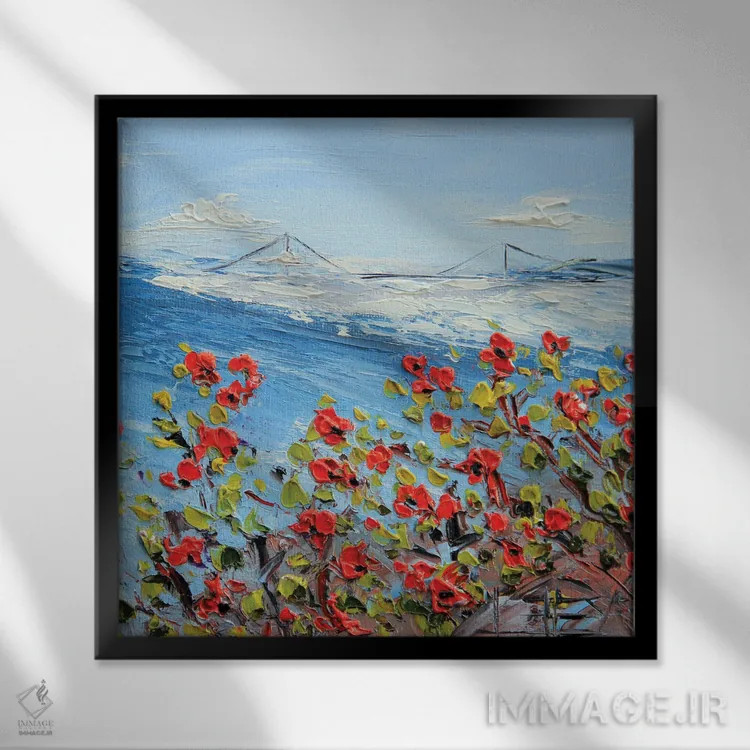 تابلو دکوراتیو جزیره آلکاتراز در خلیج سان فرانسیسکو اثر لیزا الی - نمای قابدار مشکی