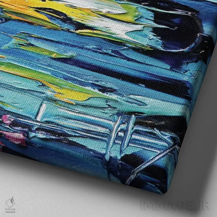 تابلو دکوراتیو رویای مانتری را می بینم اثر لیزا الی - نمای نزدیک بافت بوم