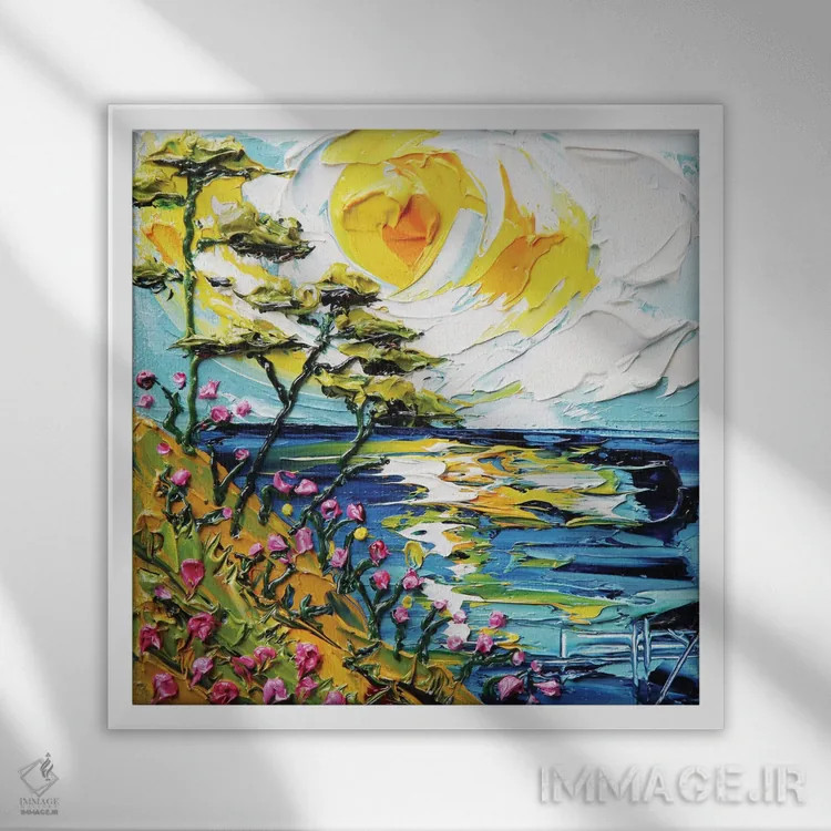 تابلو دکوراتیو رویای مانتری را می بینم اثر لیزا الی - نمای قابدار سفید