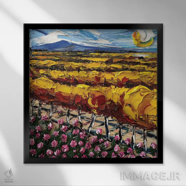 تابلو انتزاعی می بینمت در ناپا اثر لیزا الی - نمای قابدار مشکی