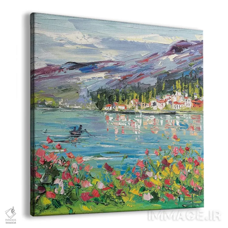 تابلو دکوراتیو یک روز در دریاچه کومو اثر لیزا الی - نمای پرسپکتیو محصول